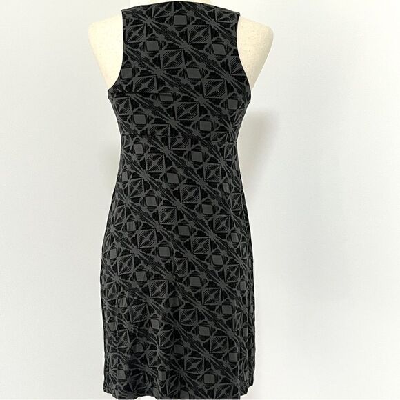 Athleta Santorini Printed High Neck Dress SP Woodblock Geo Black Soft! Modal - Picture 6 of 9
